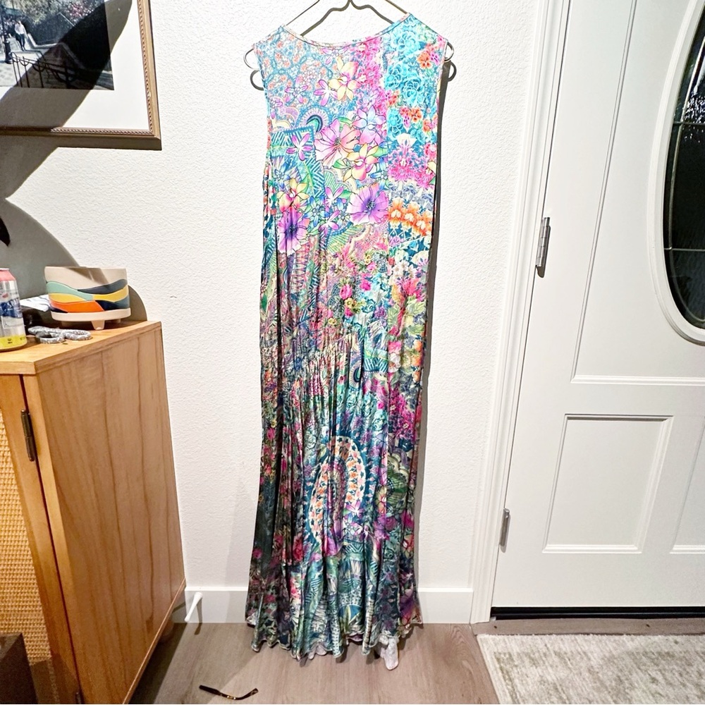 Johnny Was Green Floral Patchwork Maxi Dress - Picture 7 of 8